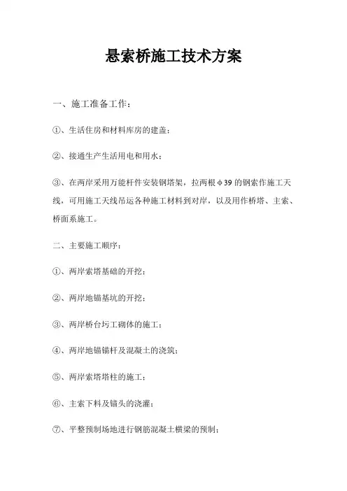 悬索桥施工技术方案