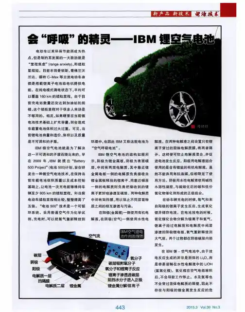 会“呼吸”的精灵——IBM锂空气电池