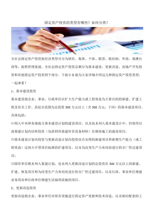 【推荐】固定资产投资的类型有哪些？如何分类？