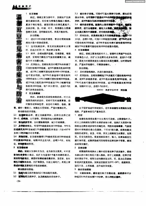 棚(室)甜瓜细菌性角斑病的发生与防治