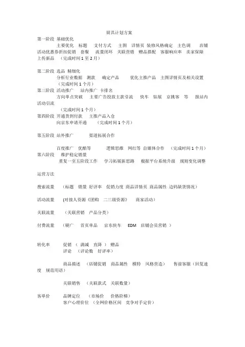 厨具计划方案