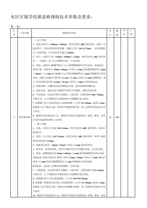 课桌椅采购