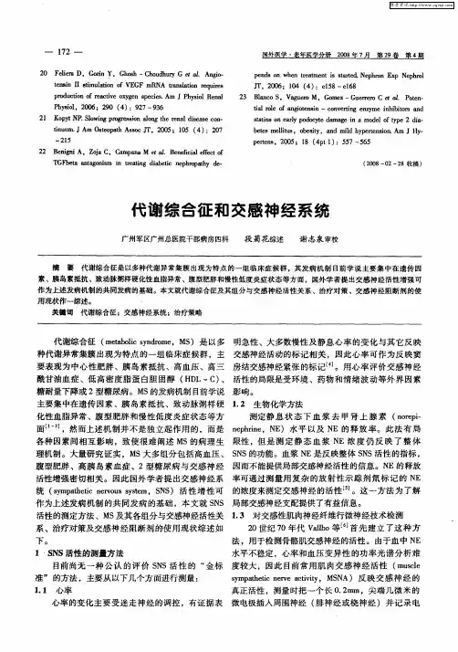 代谢综合征和交感神经系统