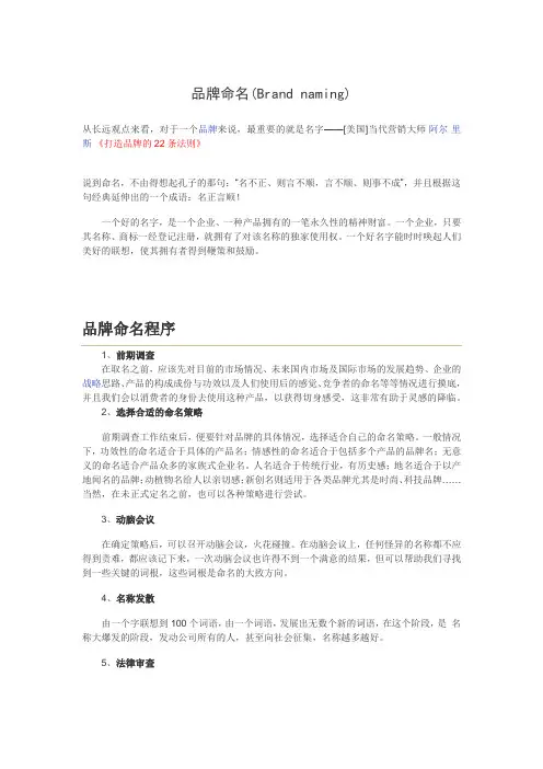 品牌命名(Brand naming)