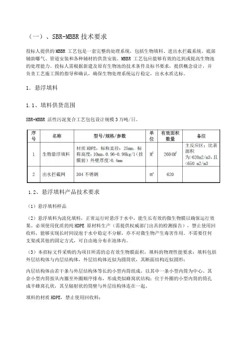 SBR M R技术要求