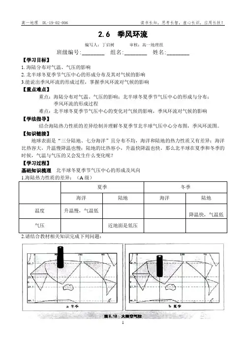 2.6季风环流