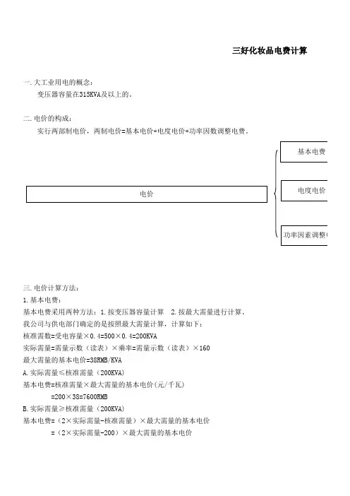 大工业用电电费计算方法