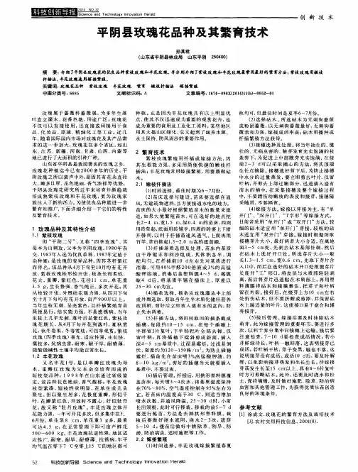 平阴县玫瑰花品种及其繁育技术