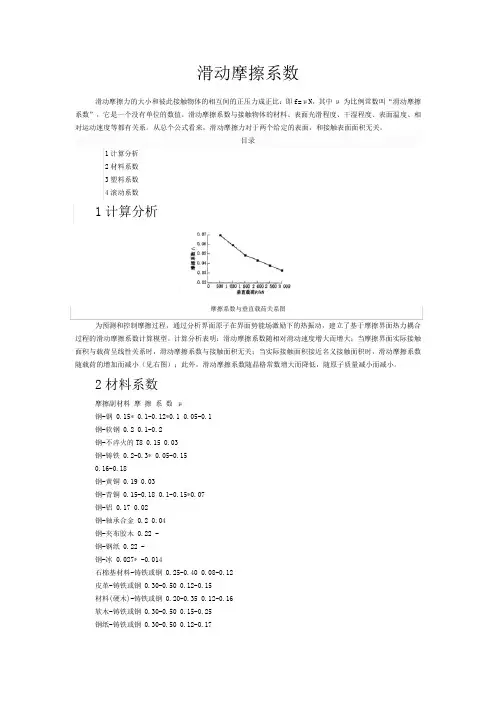 滑动摩擦系数