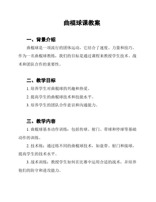 曲棍球课教案