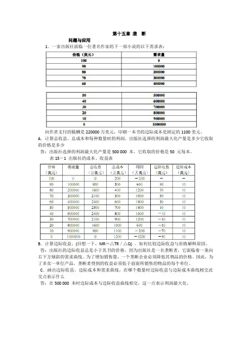 微观经济学第十五章垄断 3