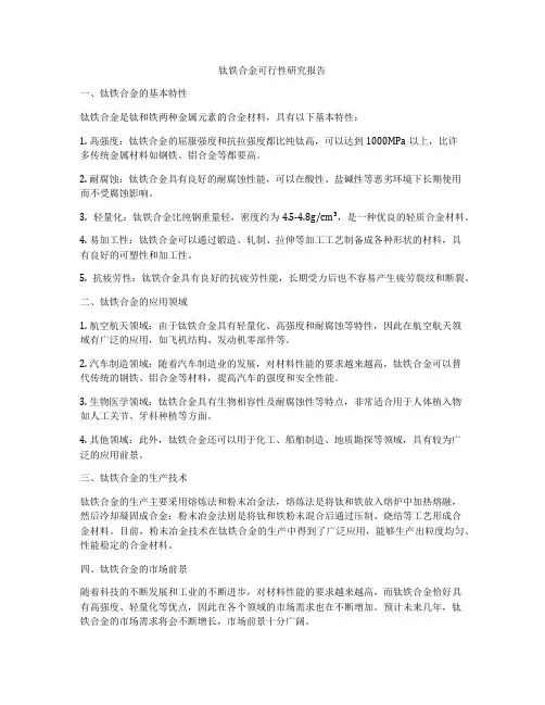 钛铁合金可行性研究报告