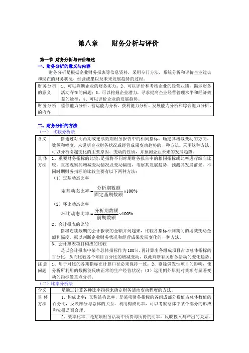 第八章课件      财务分析与考核