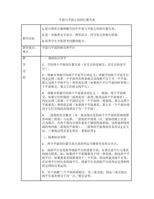 人教A版高中数学必修2《2.1.4 平面与平面之间的位置关系》_9