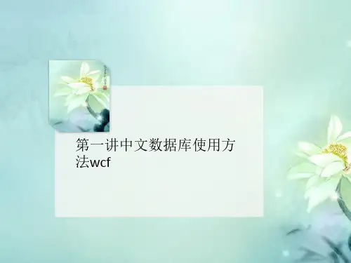第一讲中文数据库使用方讲义法wcf
