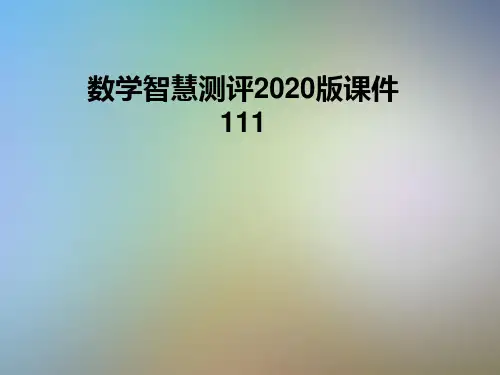 数学智慧测评2020版课件111