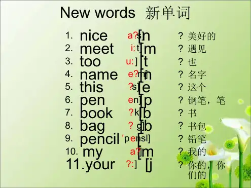四年级上册英语课件 Unit 1Nice to meet you2 湘少版