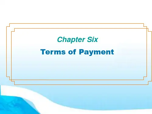 chapter 6 terms of payment