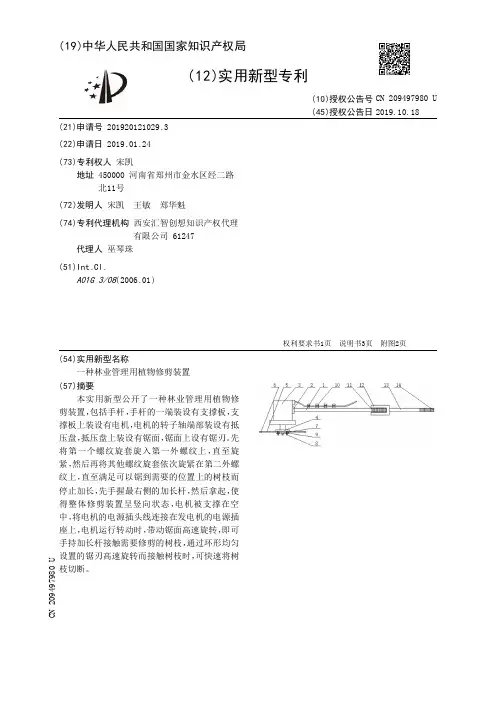 【CN209497980U】一种林业管理用植物修剪装置【专利】