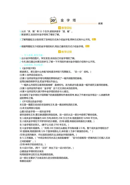 20.金字塔   教案