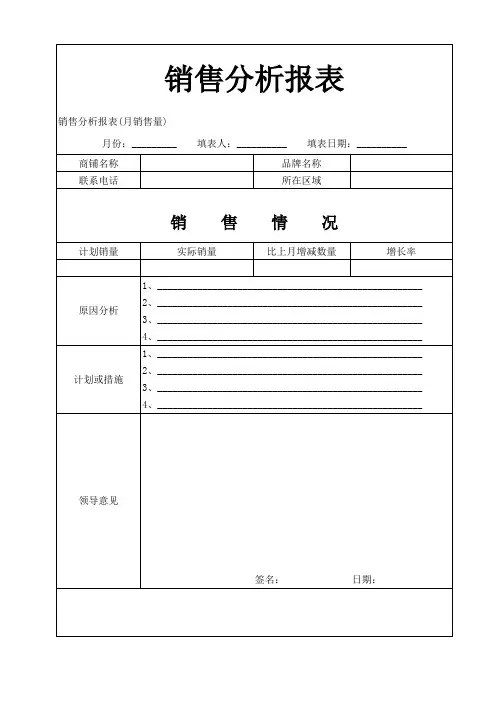 销售分析报表