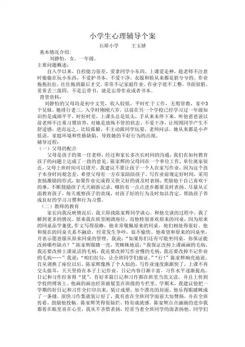 小学生心理辅导个案 2