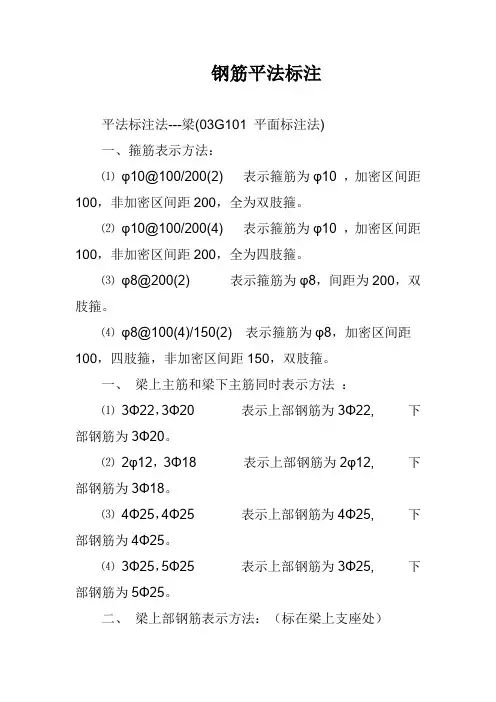 钢筋平法标注