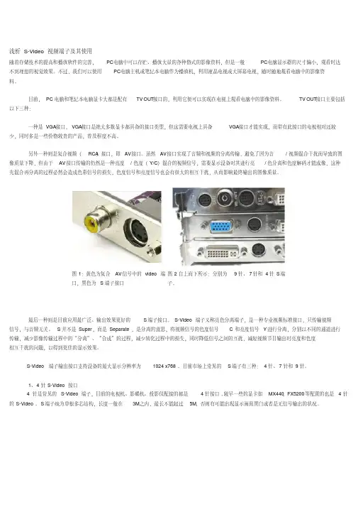 S-Video视频端子及其使用