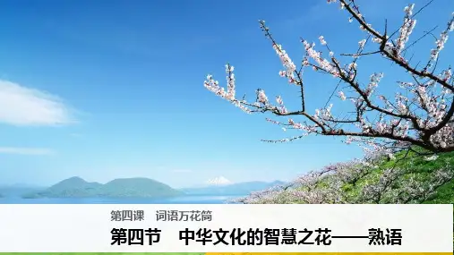 2018版高中语文人教版语言文字应用课件:第四课 第四节 中华文化的智慧之花——熟语