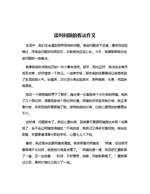 谈对问题的看法作文