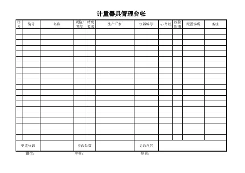 计量器具管理台账