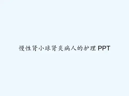慢性肾小球肾炎病人的护理 PPT