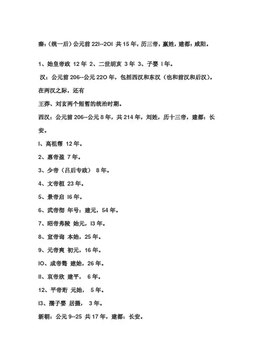 中国皇帝顺序