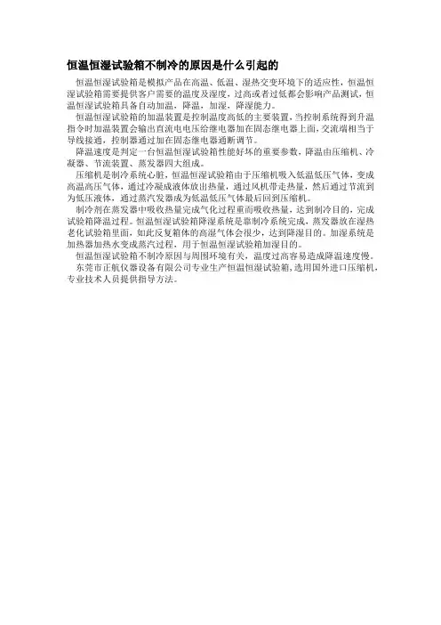 恒温恒湿试验箱不制冷的原因是什么引起的