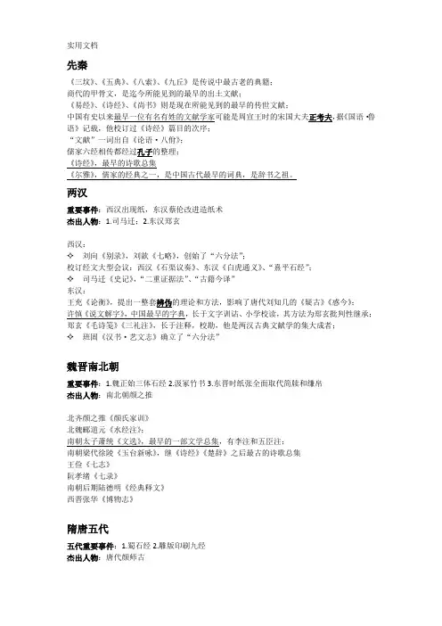 古典文献学文学常识(著作与作者)