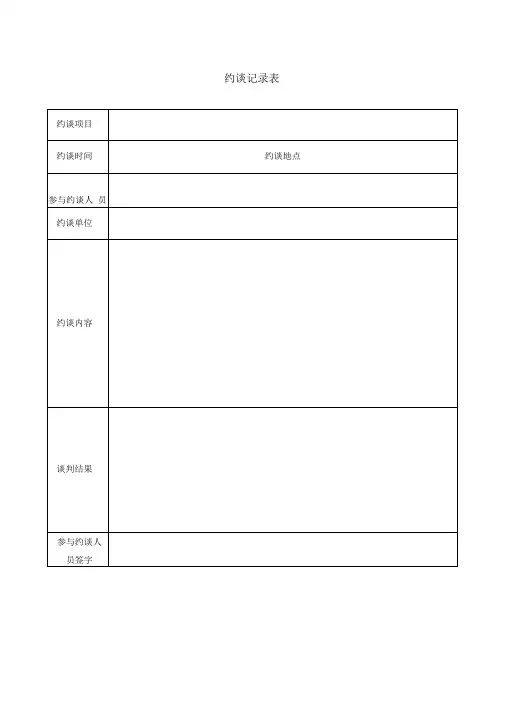 约谈记录表(参考模板)