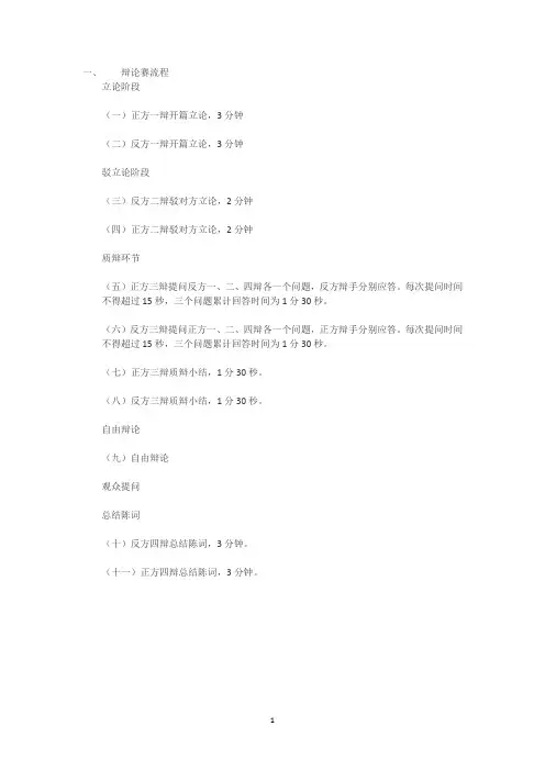 辩论赛流程