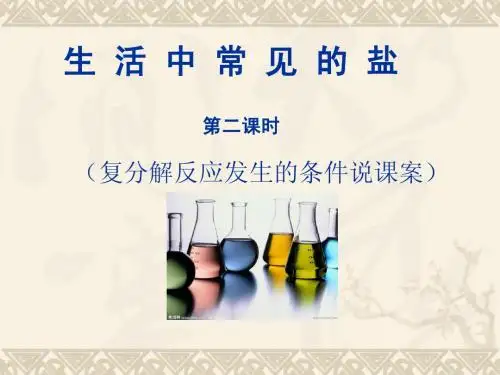 复分解反应发生的条件说课案