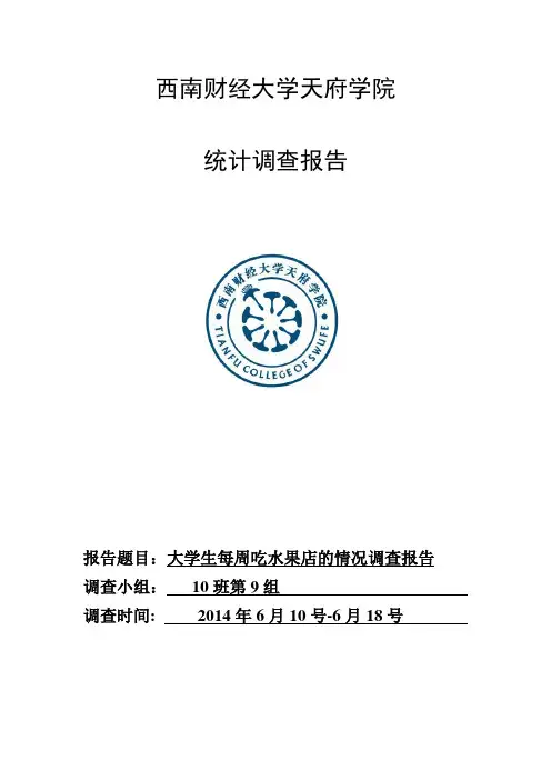统计学调查报告模板