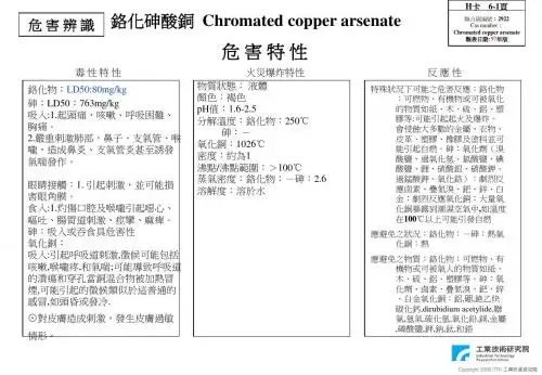 铬化物LD5080mgkg砷LD50763mgkg吸入1.起头痛、咳嗽、呼.