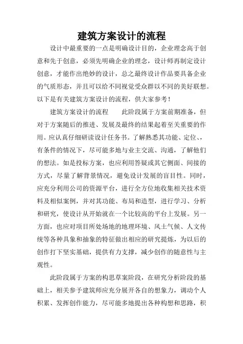 建筑方案设计的流程