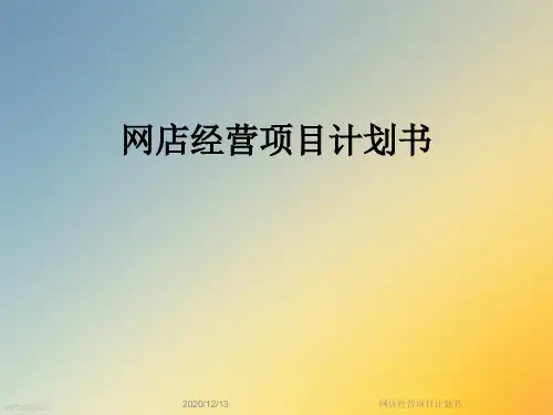 网店经营项目计划书
