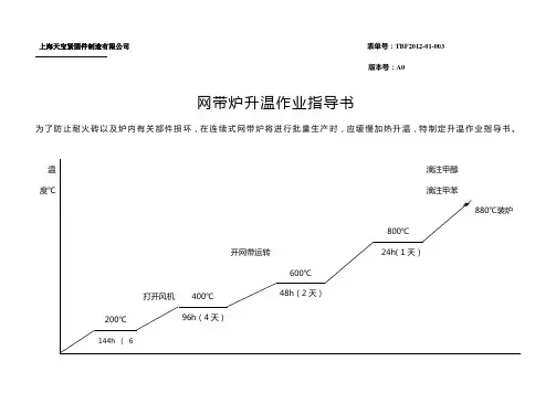 网带炉升温作业指导书