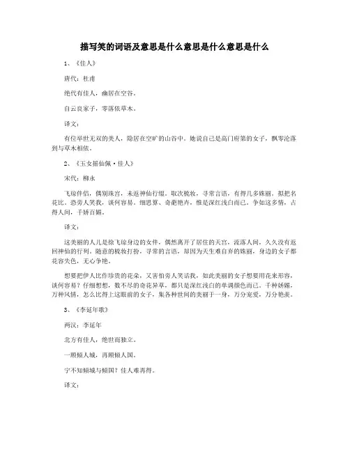 描写笑的词语及意思是什么意思是什么意思是什么