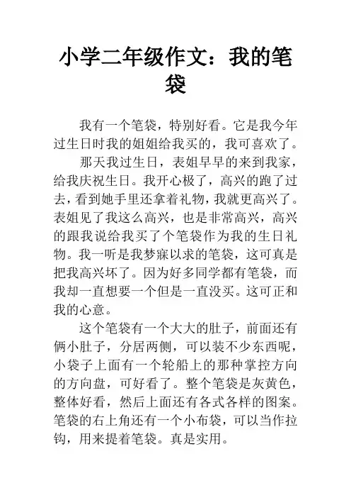 小学二年级作文：我的笔袋