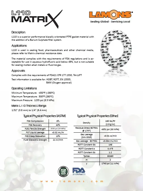 Matrix L110 Data Sheet