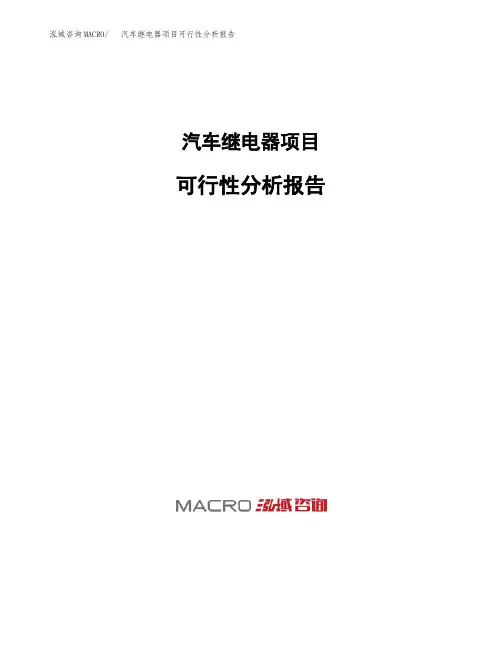 汽车继电器项目可行性分析报告