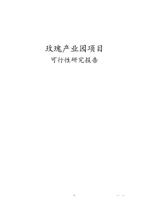 玫瑰产业园项目可行性研究报告