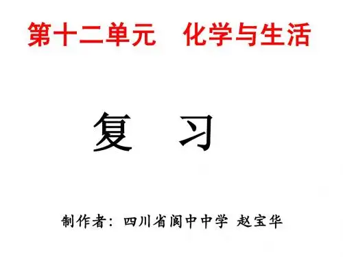 九年级化学第十二单元复习课