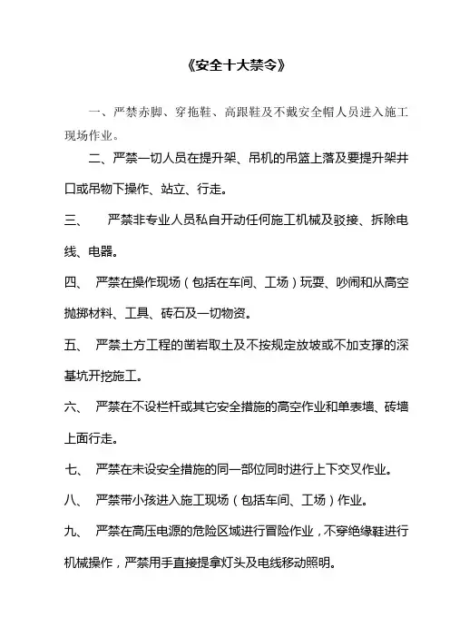 《安全十大禁令》